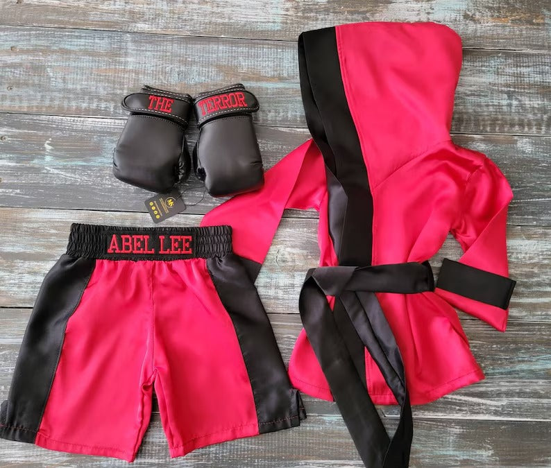 Personalized Baby Boxing Set: ROBE, Shorts & Gloves