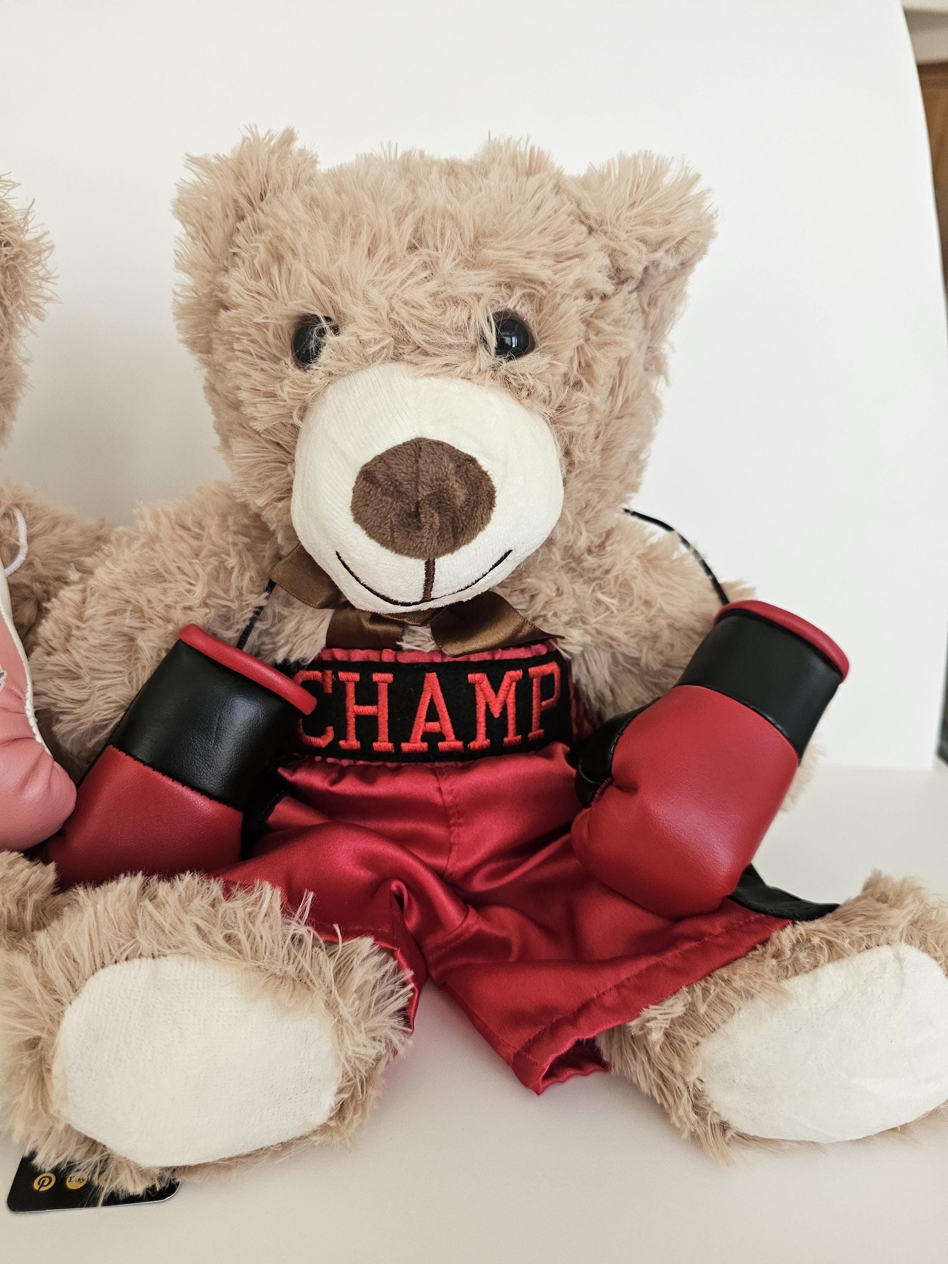 Baby Plush Bear with Boxing personalized shorts and mini gloves