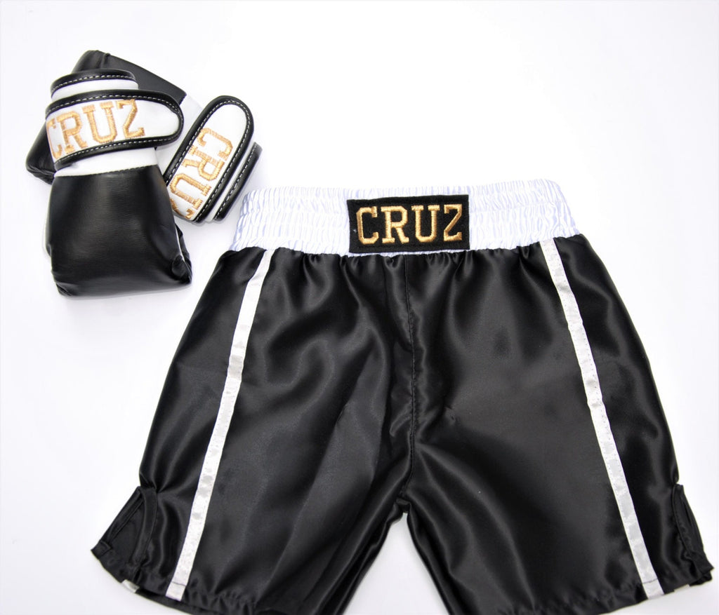 Adorable Personalized Baby Boxing Gloves and Shorts Set