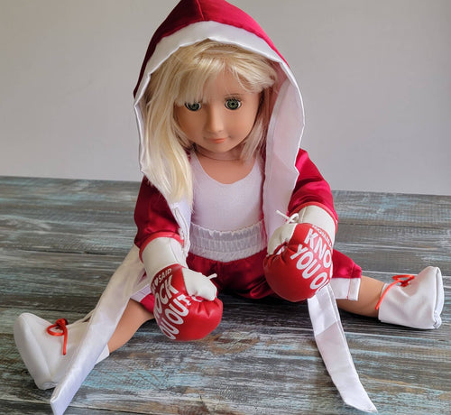 16" and 18" Doll Boxing Set with Personalized Robe, Shorts, and Mini Gloves