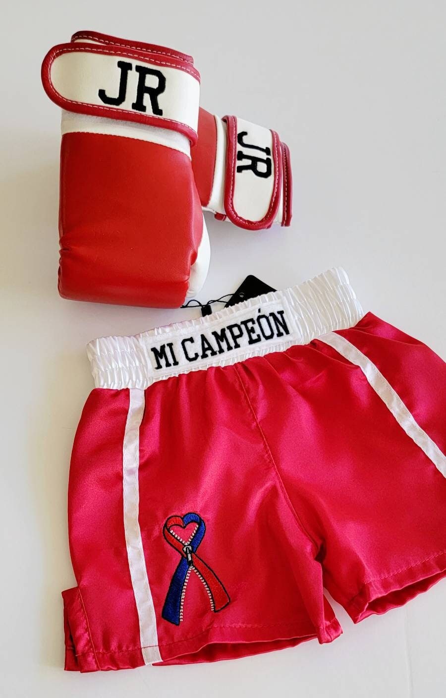 Baby Boxing Set: Personalized Gloves and Shorts for Little Heart Survivor