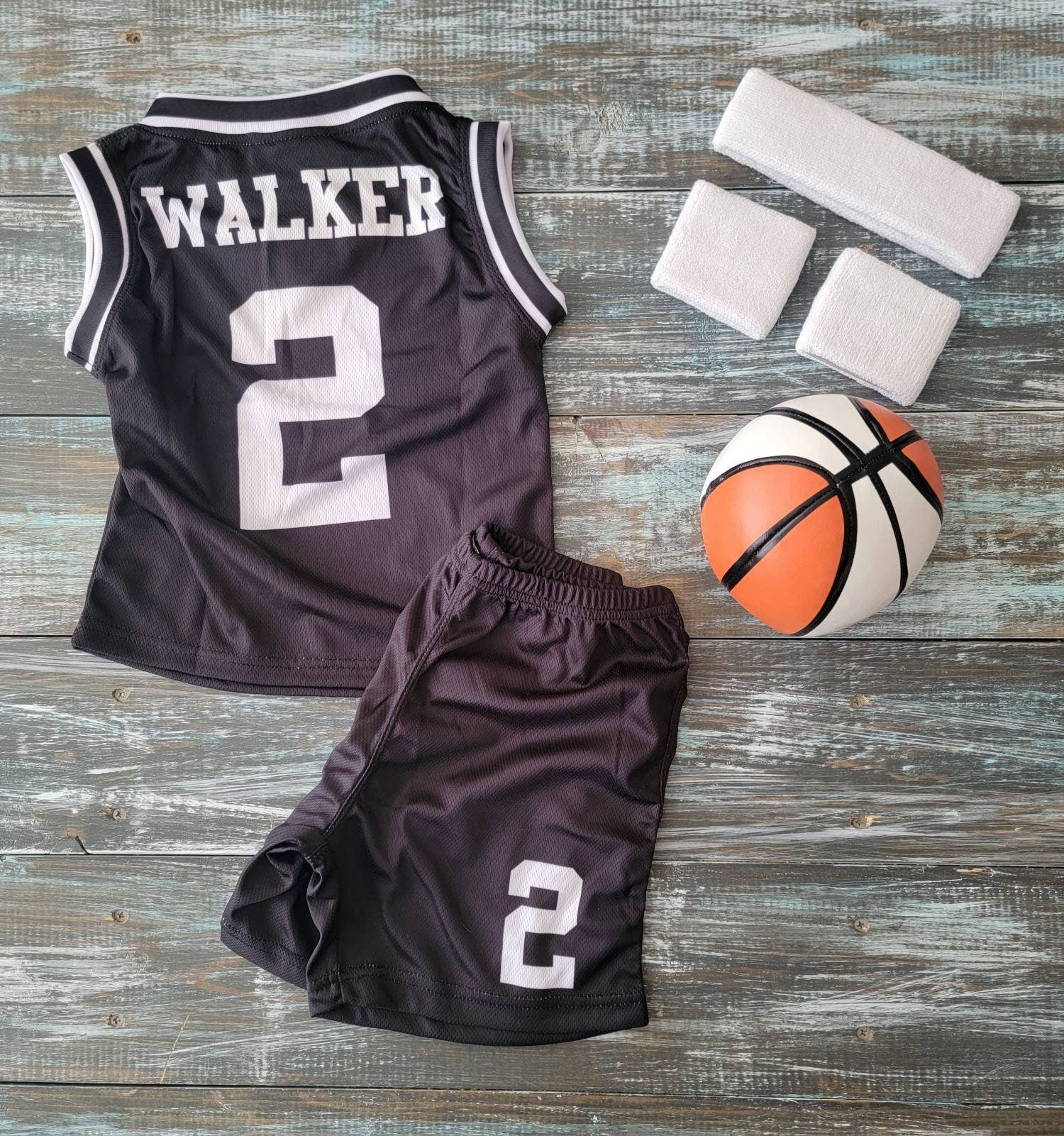 Baby Personalized Basketball Jersey, Shorts  or  Set: Jersey, Shorts, Ball, and Sweatband Combo!