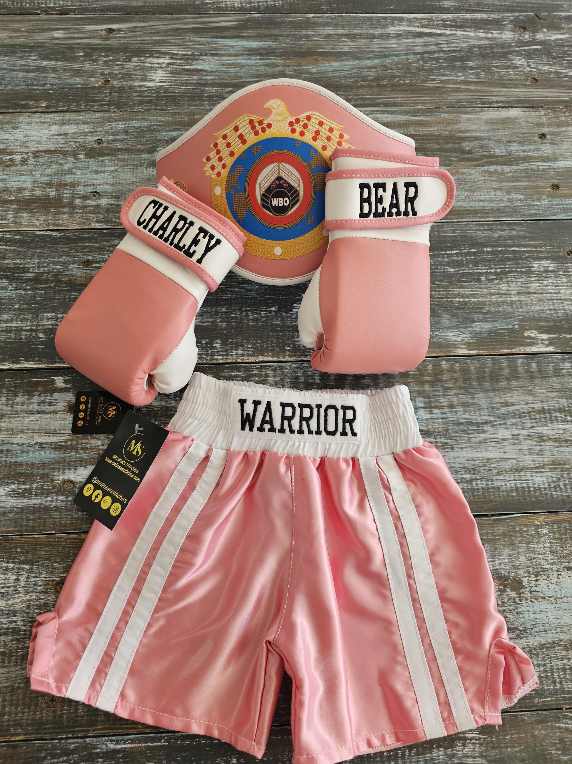Baby Boxing Set: Personalized Gloves, Shorts, and Champion Belt