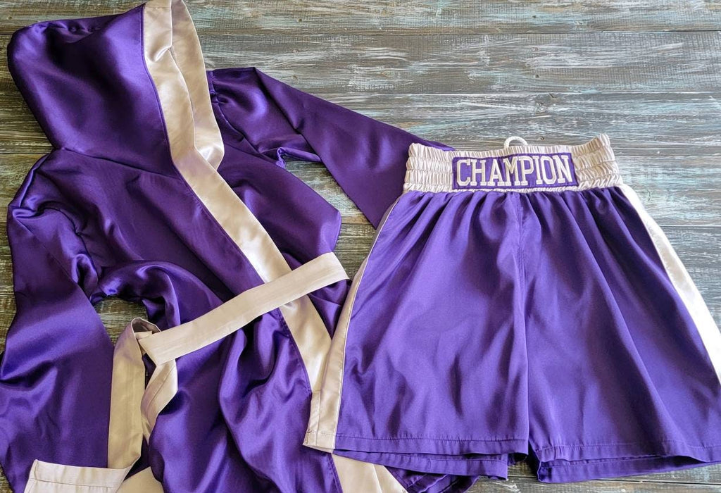 Adult Boxing Robe and Shorts Set – Unleash Your Inner Champion! (Gloves NOT included)
