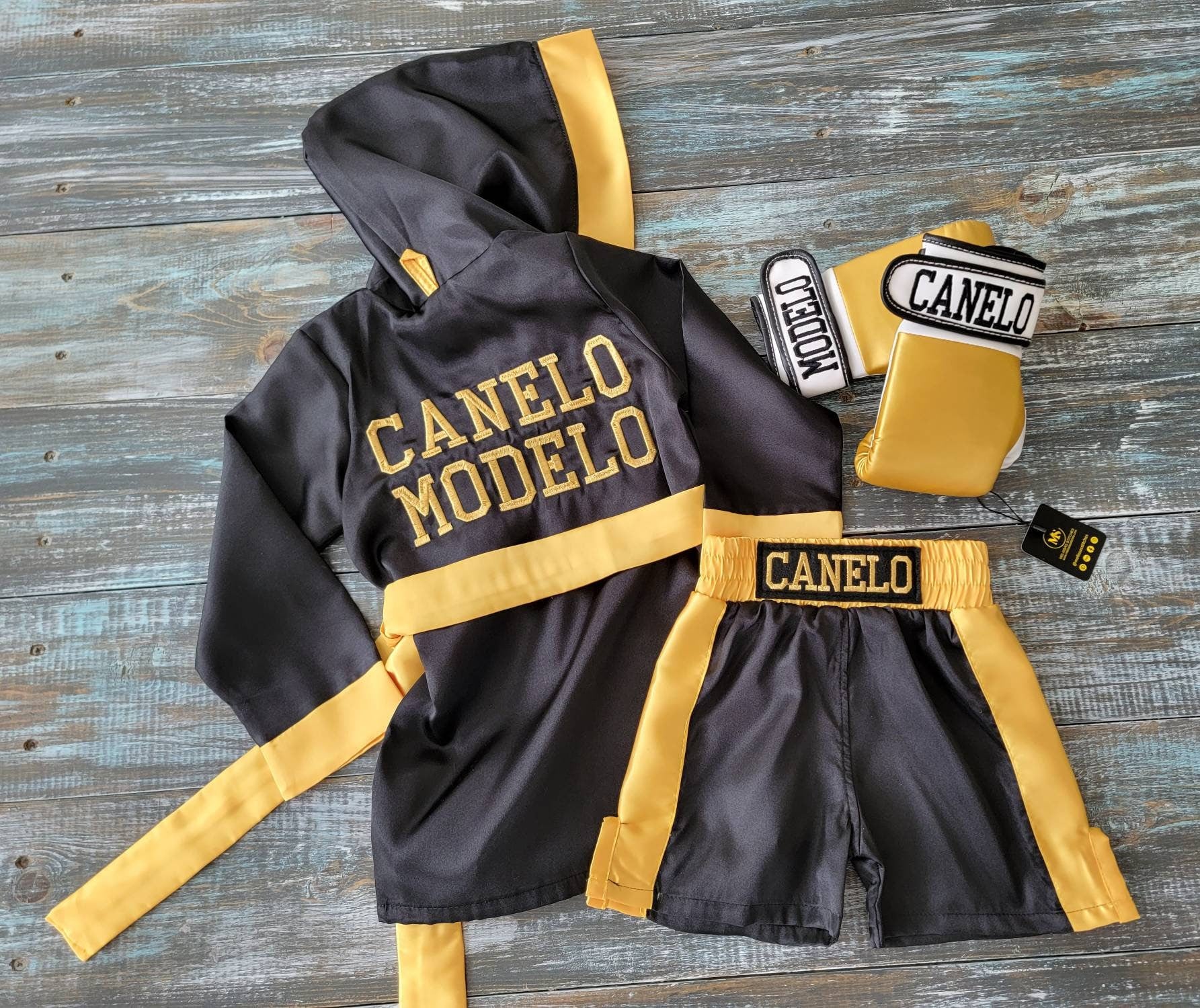 Baby's 1st Birthday Boxing Set: Personalized Robe, Shorts, and Wearable Gloves