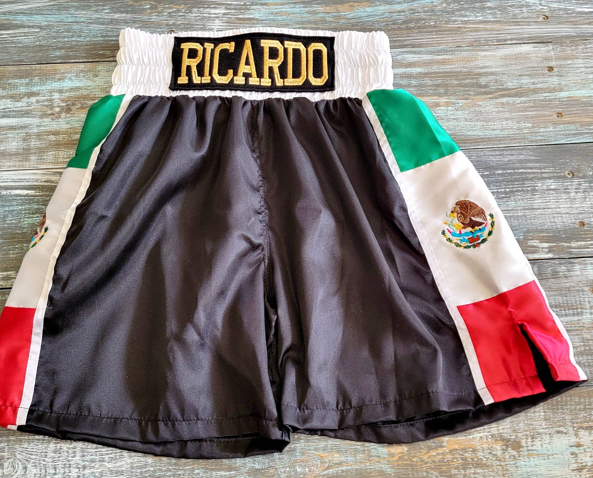 Adult and Youth boxing shorts personalized with national flags