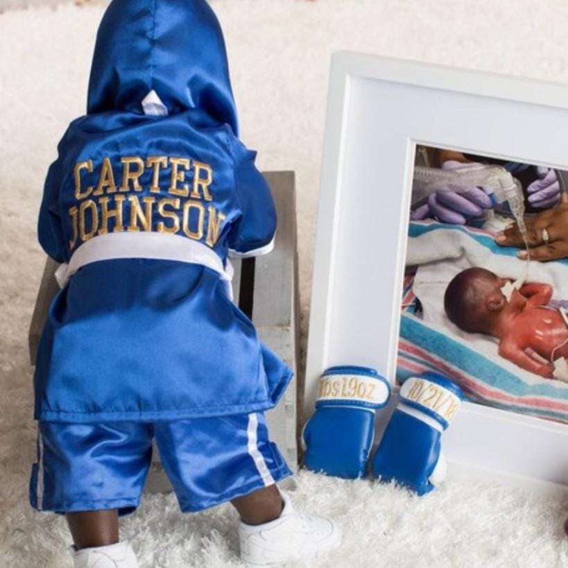 Baby Boxing Outfit – Personalized Robe, Shorts & Gloves for First Birthday