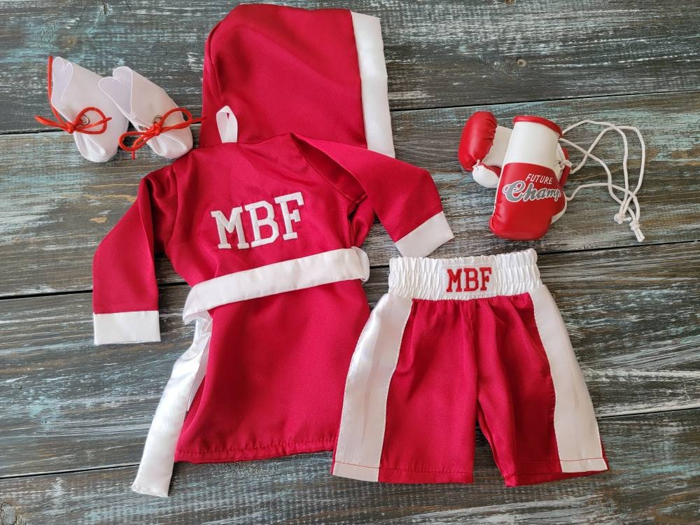 16" and 18" Doll Boxing Set with Personalized Robe, Shorts, and Mini Gloves