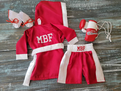 16" and 18" Doll Boxing Set with Personalized Robe, Shorts, and Mini Gloves