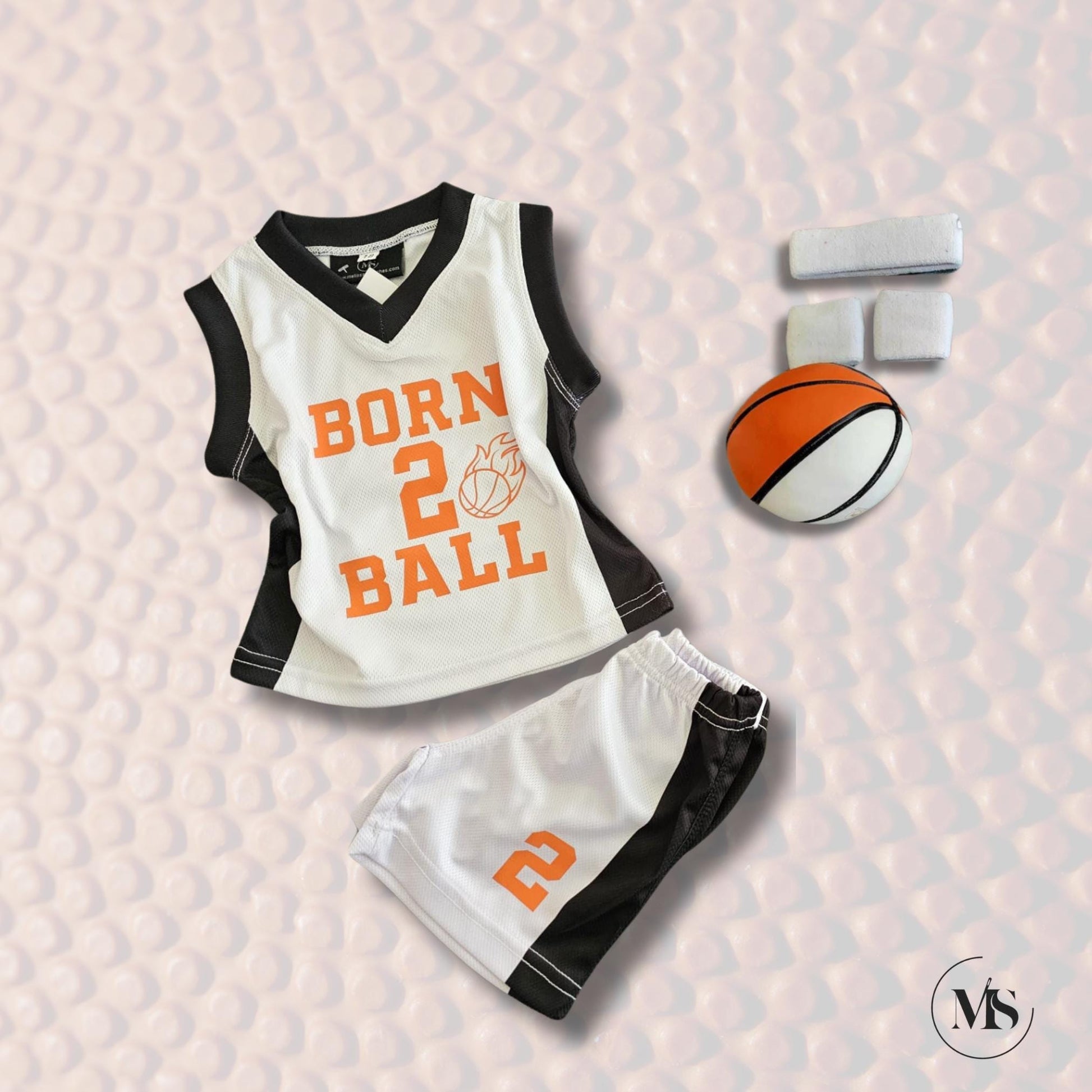 Born 2 Ball Basketball Jersey and Shorts Set+ sweatband set+ball (Complet set)
