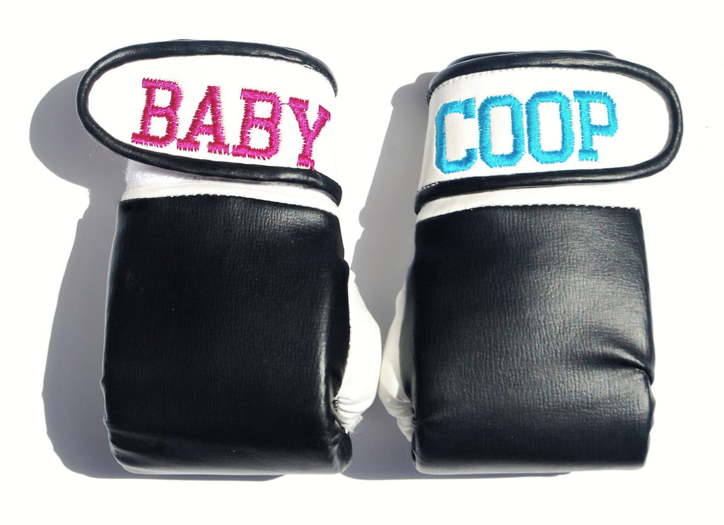Announce Your Little Champion with Personalized Baby Boxing Gloves – Custom Embroidered Newborn Keepsake