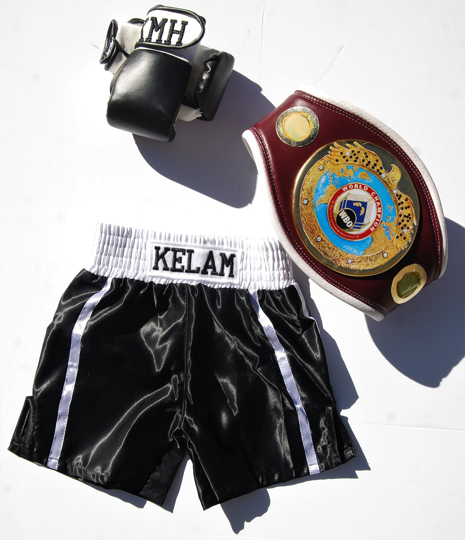 Baby Boxing Set: Personalized Gloves, Shorts, and Champion Belt
