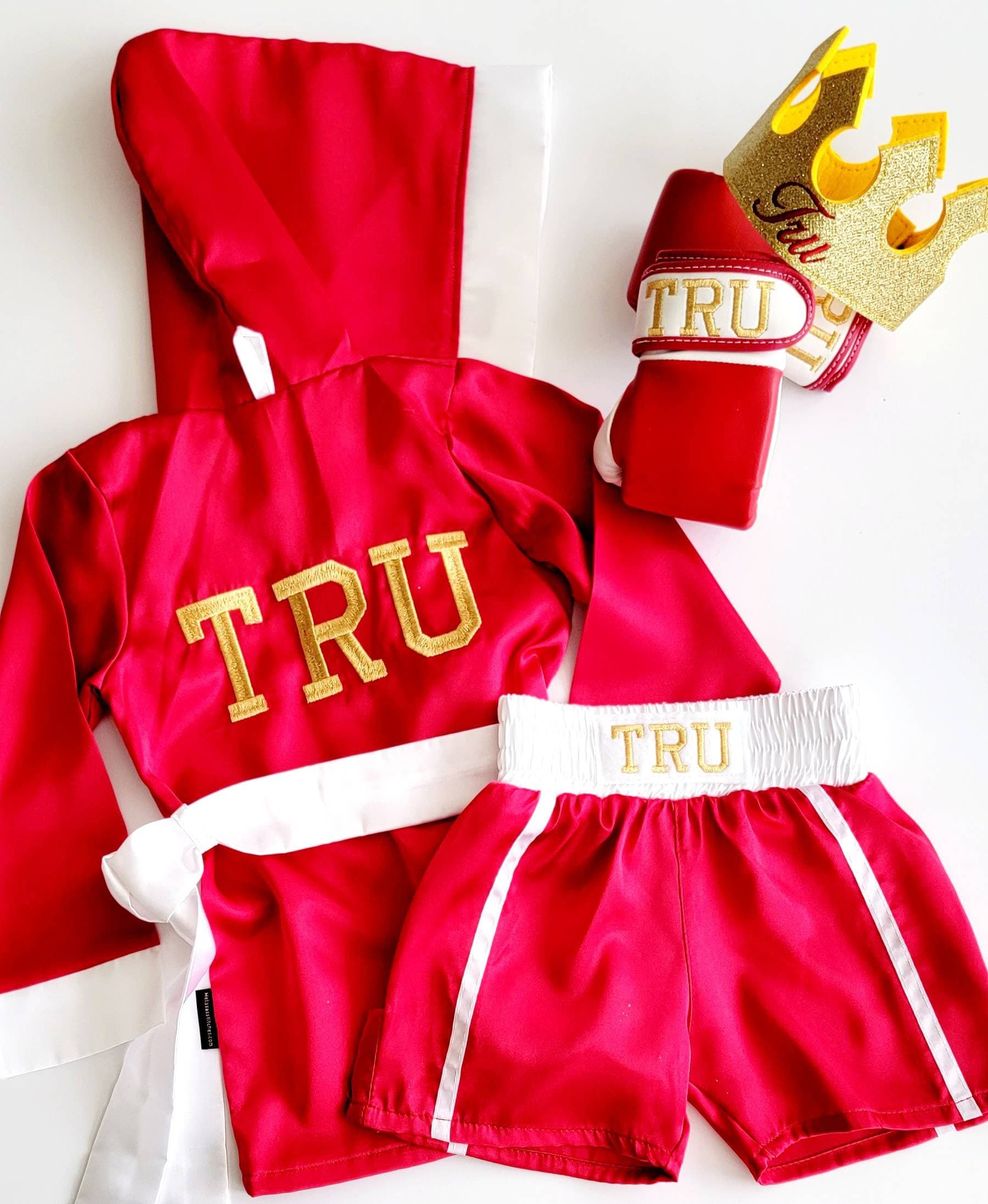 Baby Boxing set ROBE Personalized+shorts personalized and wearable gloves personalized+CROWN