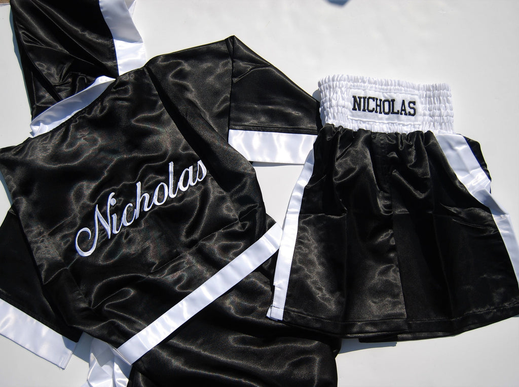 Adult/Youth Boxing Champ Trio: ROBE, SHORTS & GLOVES (updated)