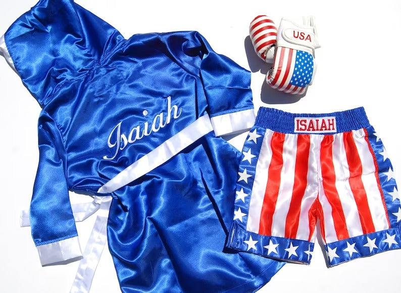 Personalized Baby Boxing Set: ROBE, Shorts & Gloves
