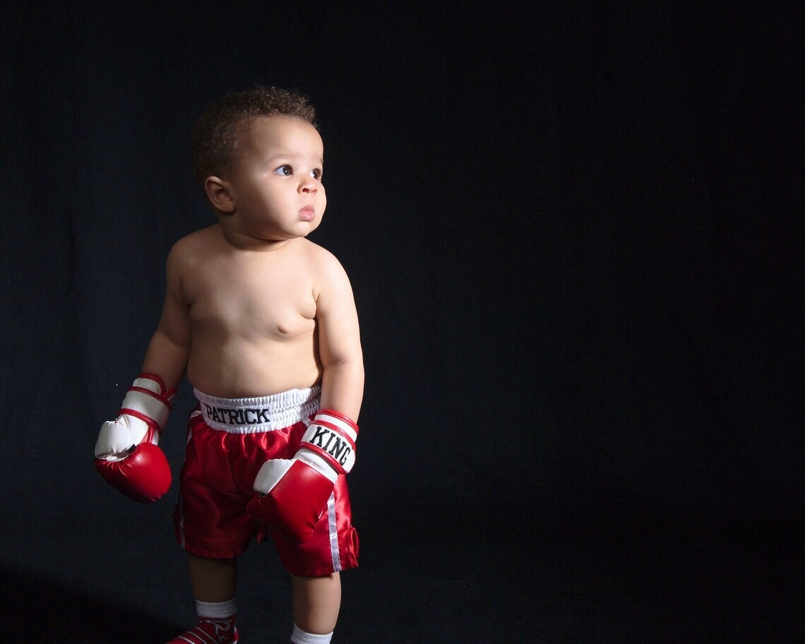 Personalized Baby Boxing Set – Shorts & Wearable Gloves
