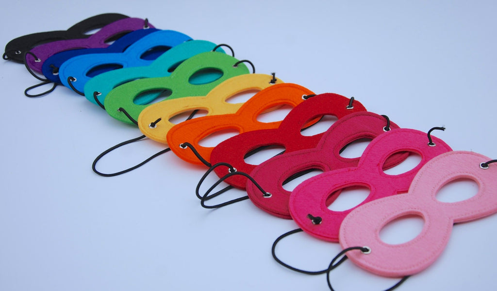 20 Plain Super Hero Felt Mask /Costume/Dressing up Mask/ Kids Mask/ baby mask