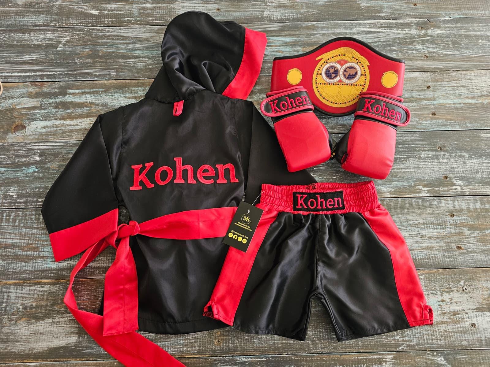 Baby Boxing Set – Halloween Party Outfit with Custom Name