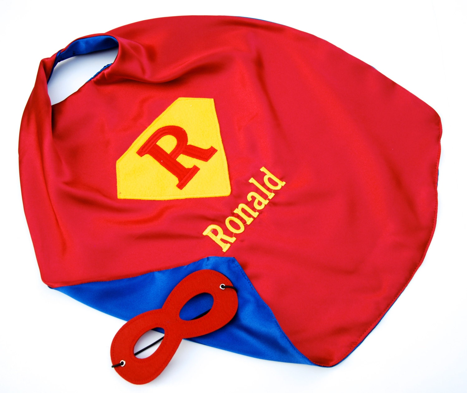 Birthday Super hero cape personalized  and mask set