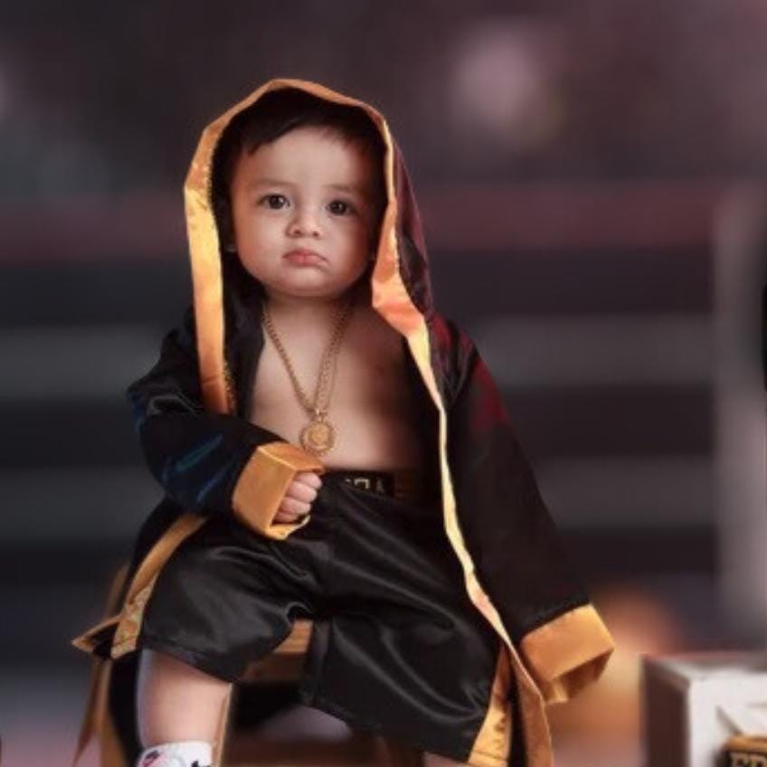 Baby Boxing Set – Halloween Party Outfit with Custom Name
