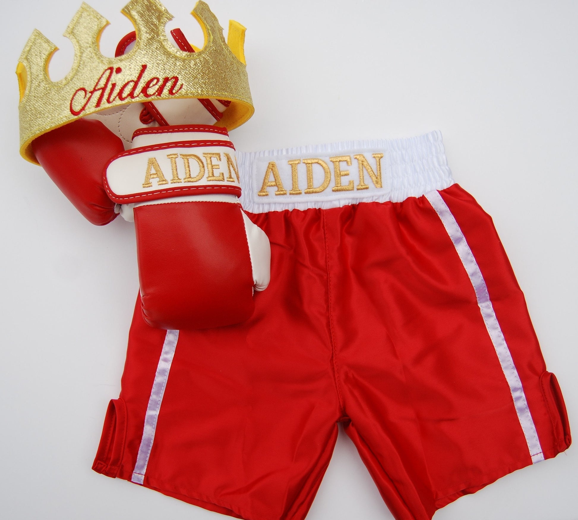 Baby Boxing Set: Gloves, Personalized Shorts, and a Custom Crown!