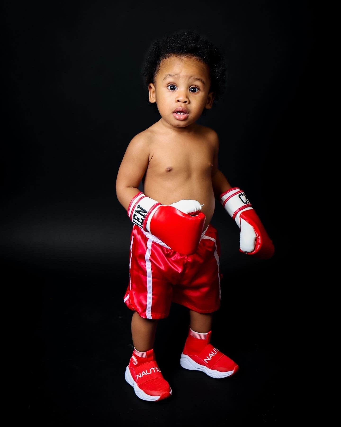 Adorable Personalized Baby Boxing Gloves and Shorts Set