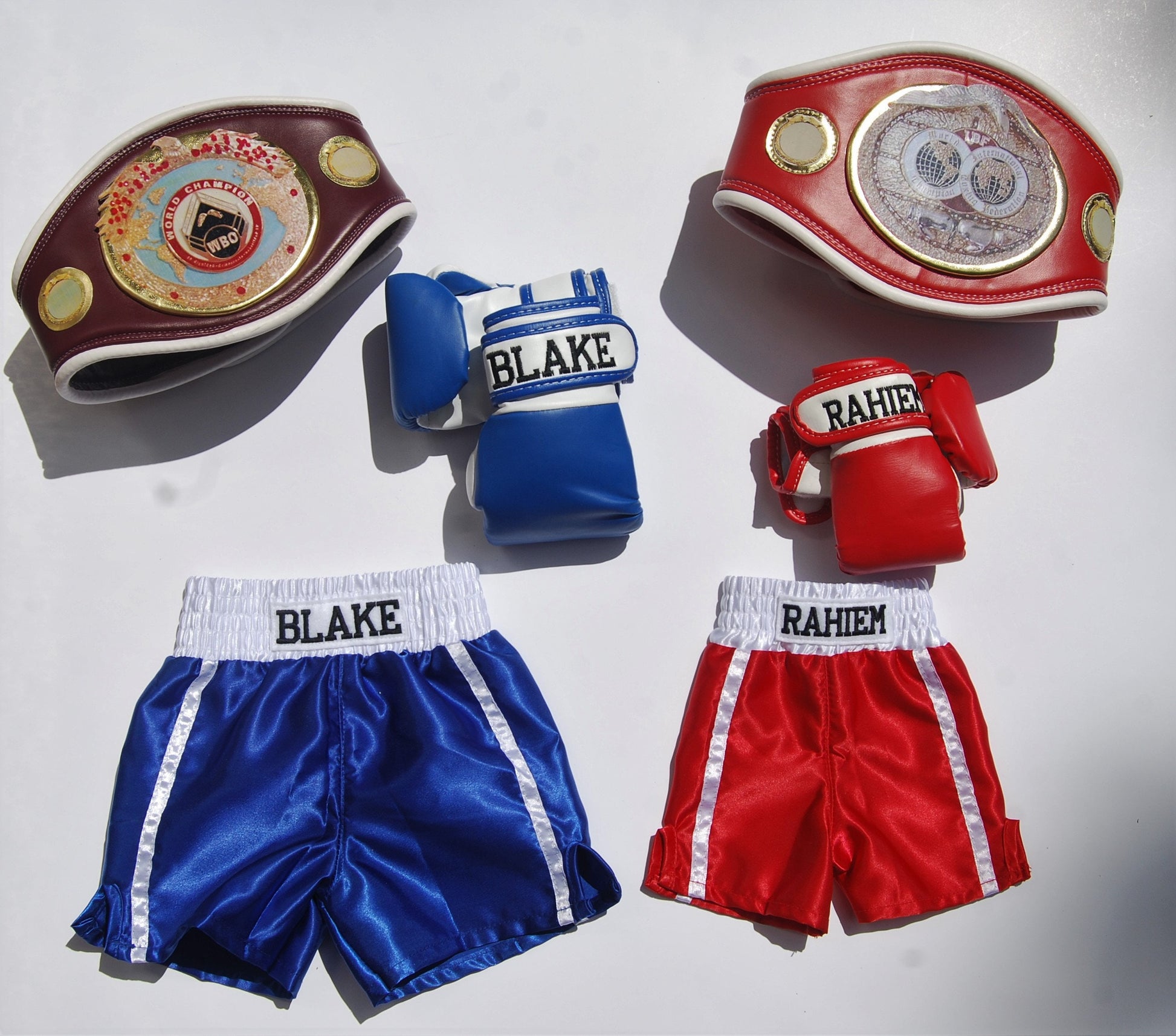Baby Boxing Set: Personalized Gloves, Shorts, and Champion Belt