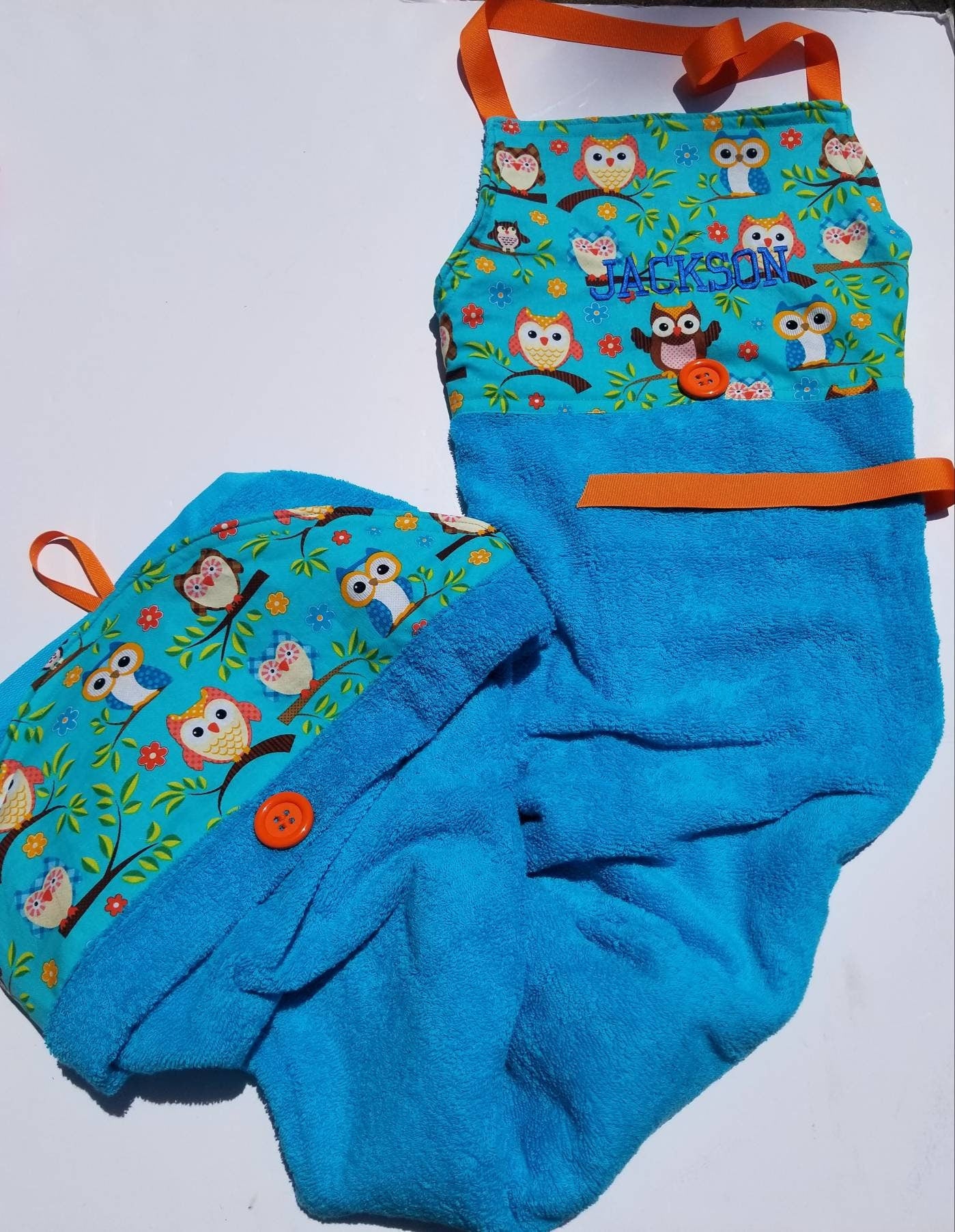 Animal Themed Baby Apron Towels: Frog, Mermaid, Monkey, Dinosaur & Bees