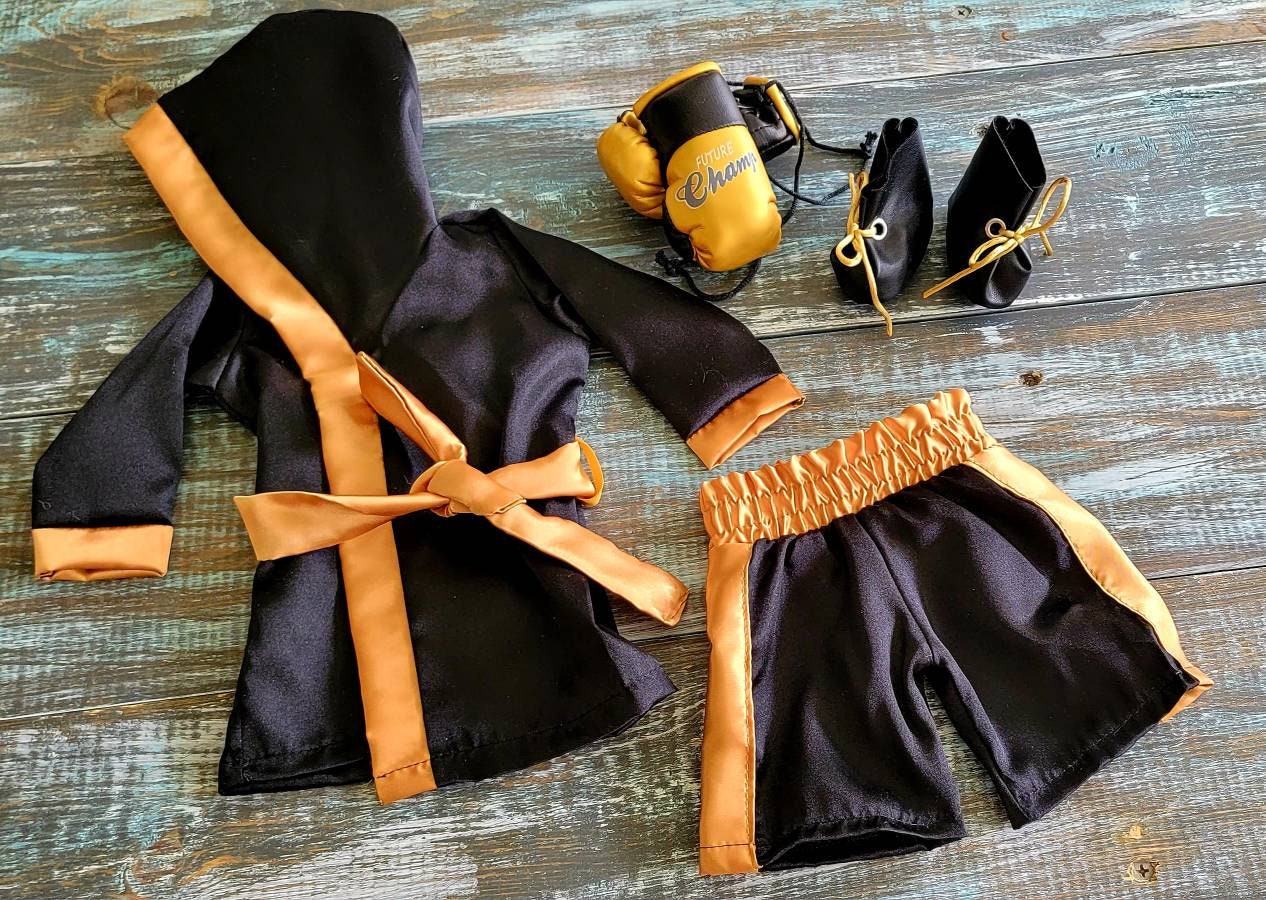 16" and 18" Doll Boxing Set with Personalized Robe, Shorts, and Mini Gloves
