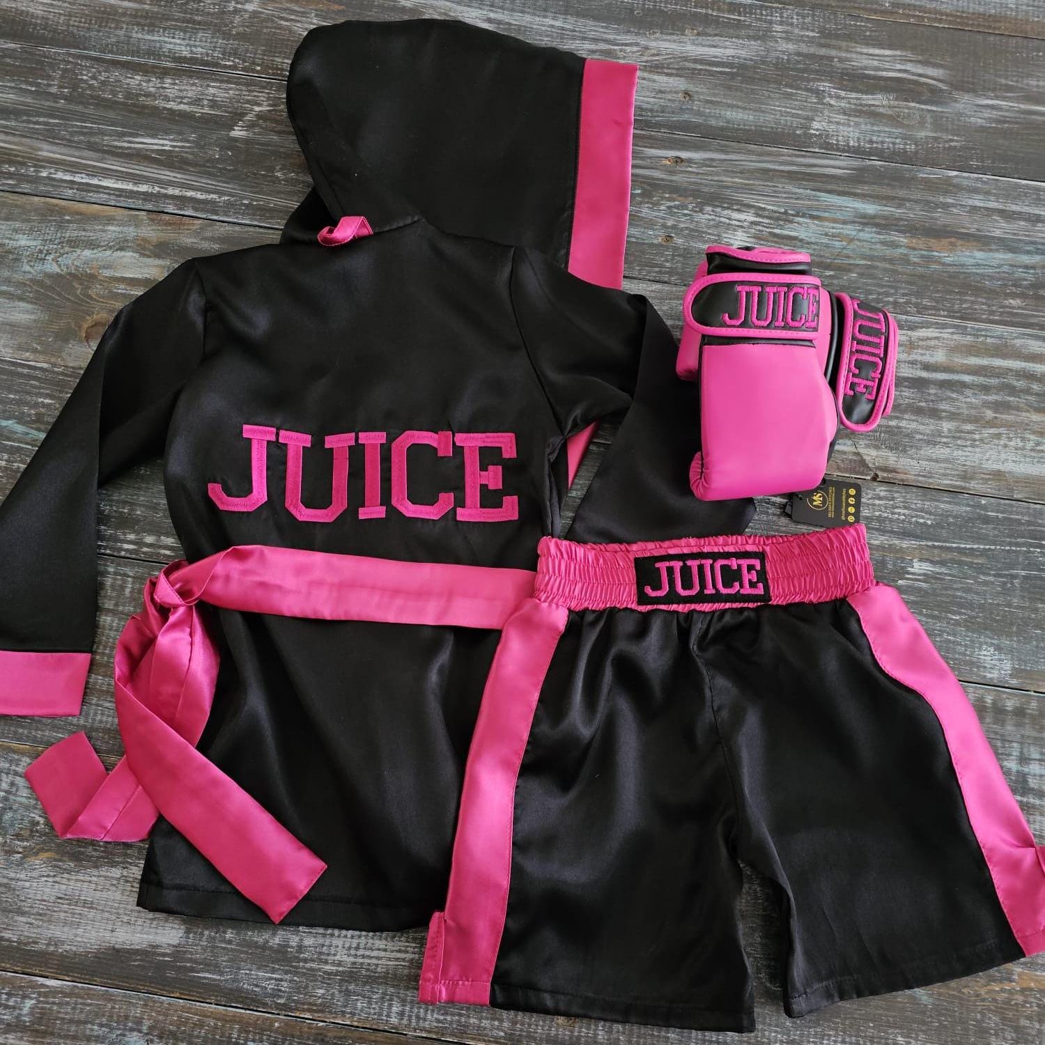 Boxing Gift Set for Youth & Adult – Personalized Robe, Shorts and Gloves | Embroidered Champion Outfit