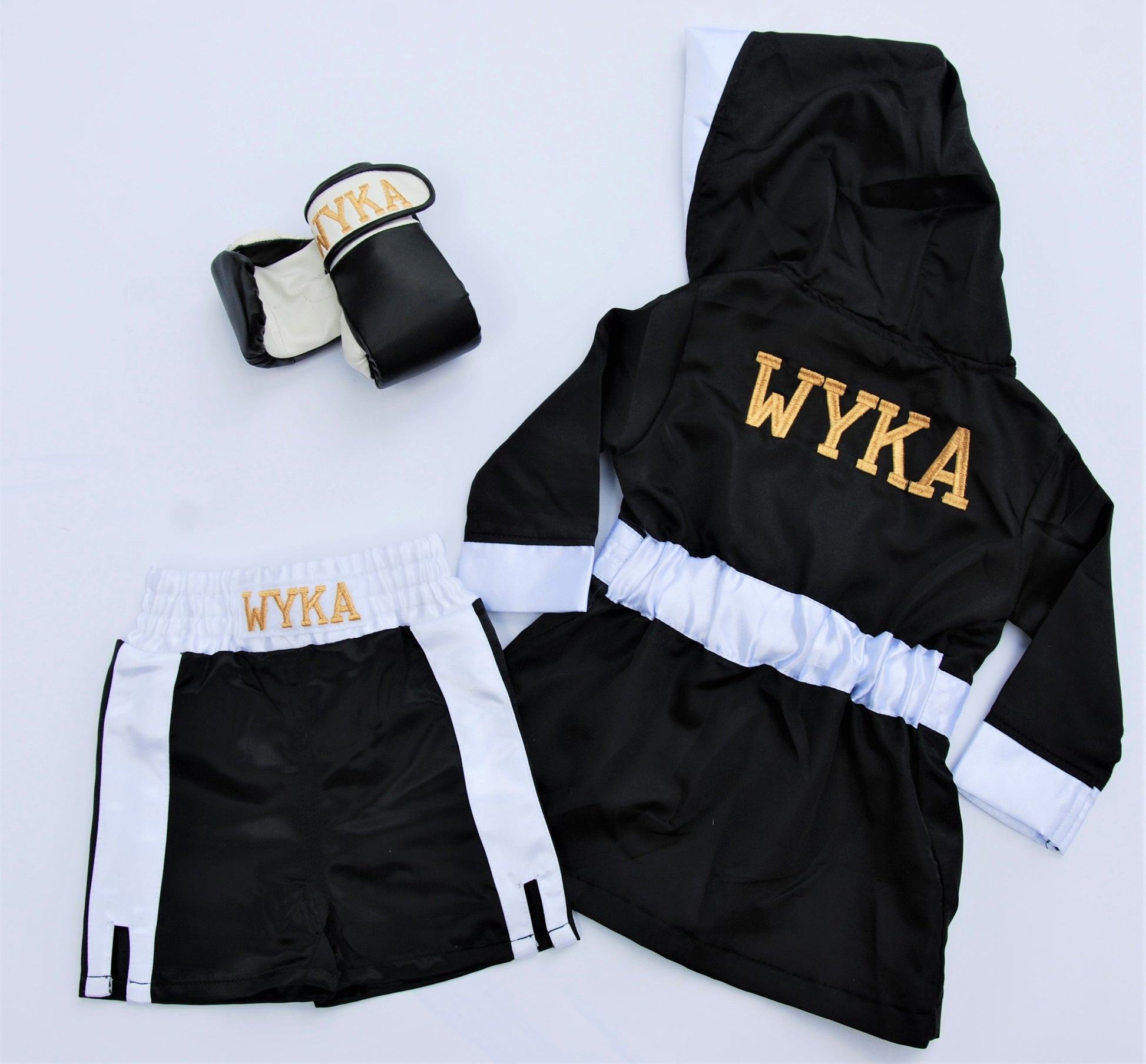 Adorable Baby Girl Boxing Set: Personalized Robe, Shorts, Gloves, and Headband!