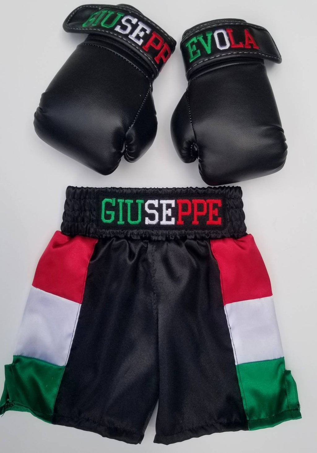 Italian Roots: Personalized Baby Boxing Gloves and Shorts Set