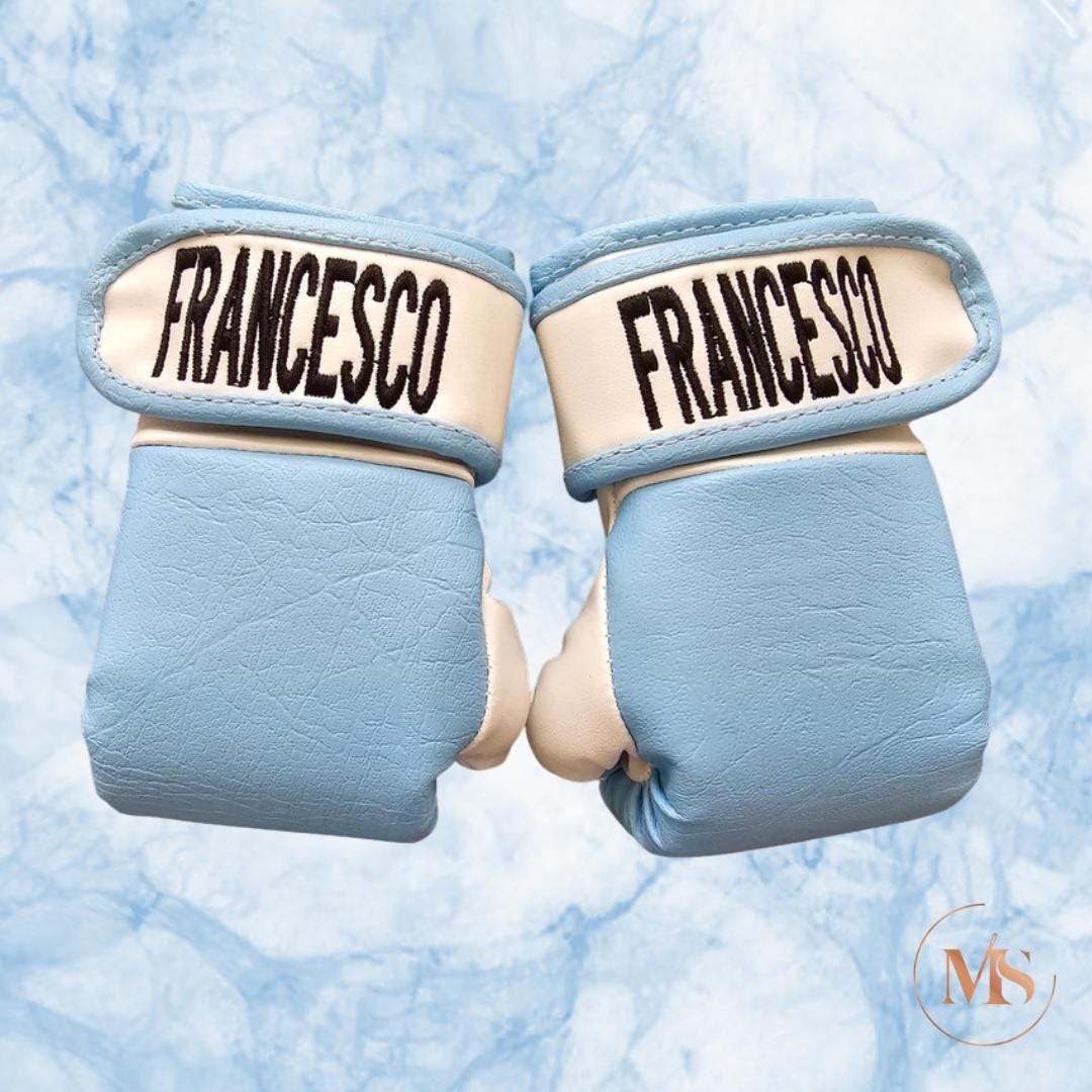 Baby Shower Gift for Girl – Custom Baby Boxing Gloves with Embroidered Name | Personalized Keepsake for Newborn Photos