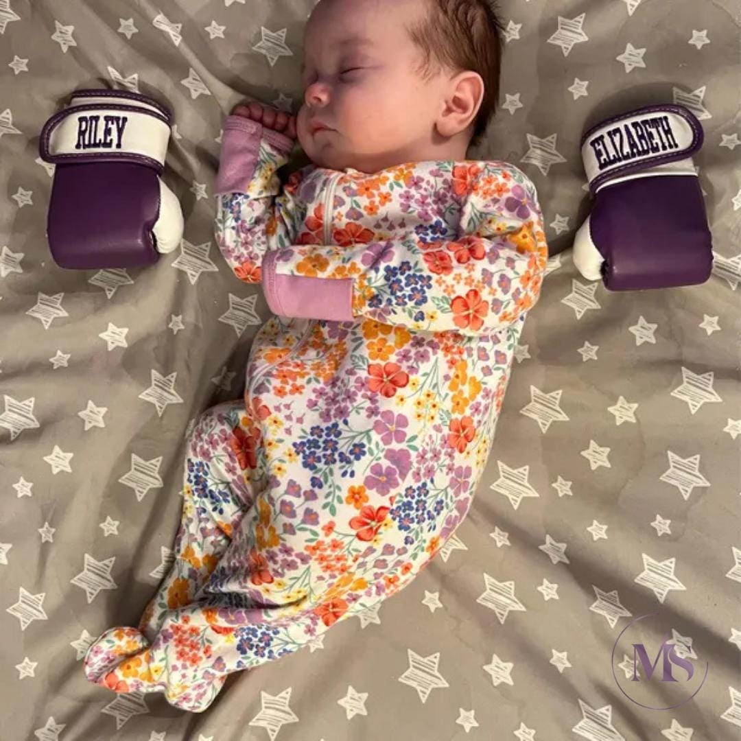Announce Your Little Champion with Personalized Baby Boxing Gloves – Custom Embroidered Newborn Keepsake