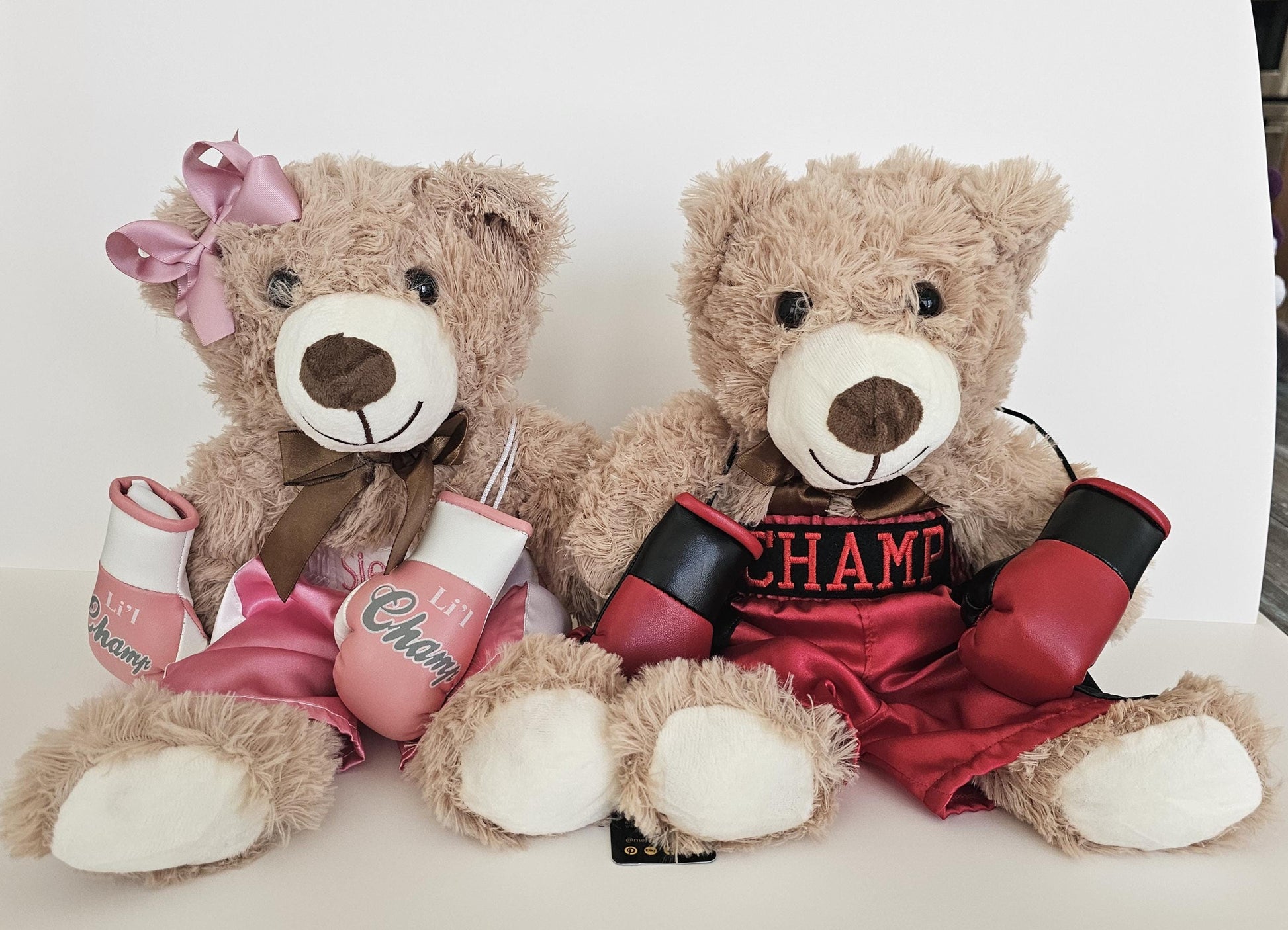 Baby Plush Bear with Boxing personalized shorts and mini gloves