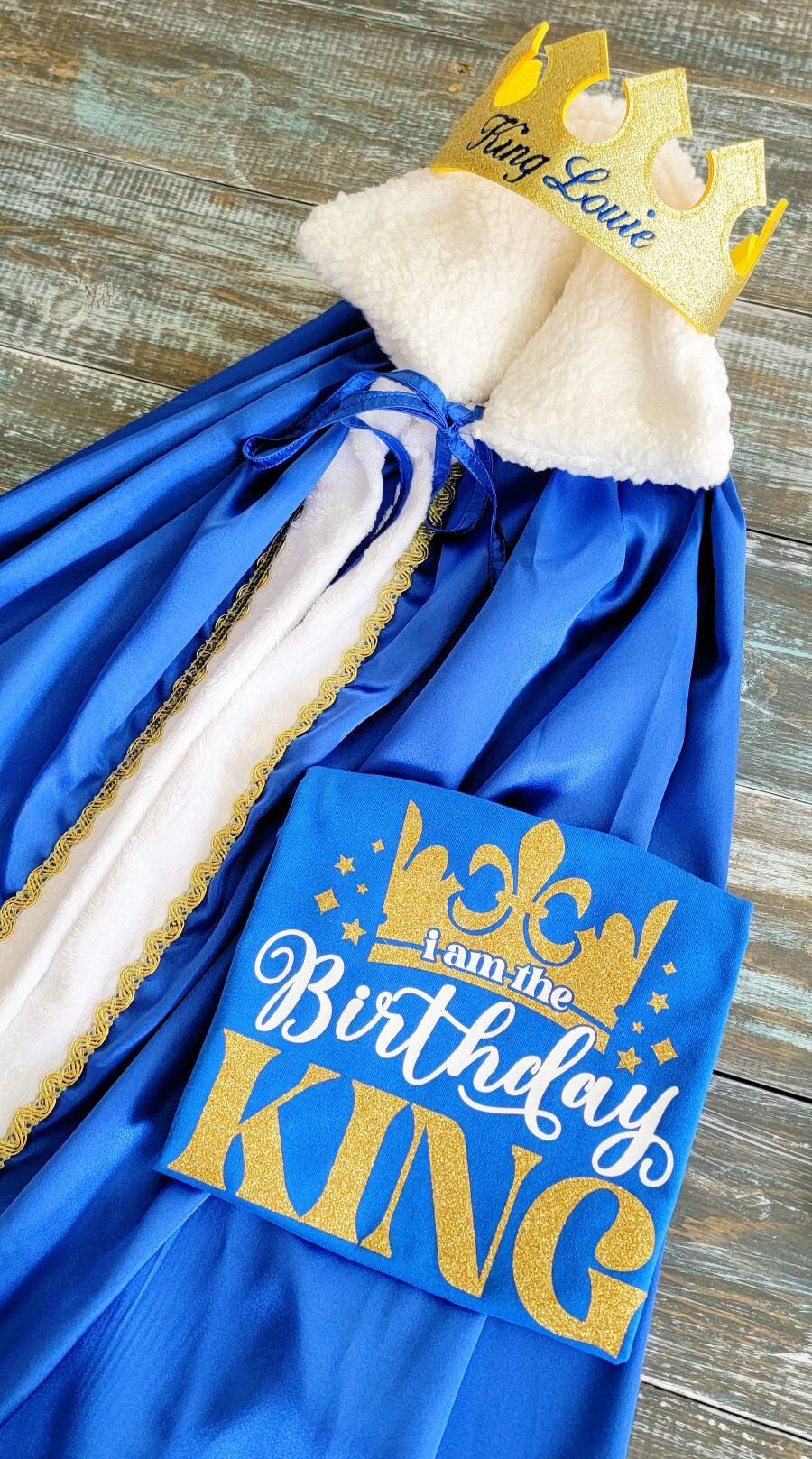 Baby King cape + T-shirt and crown set, Baby Prince