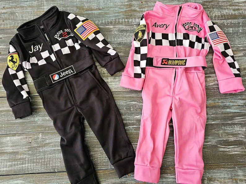 Kids Custom Racing Suit (Kids car racing suit, driver racing suit, pilot suit, Baby Race suit, Baby coveralls)