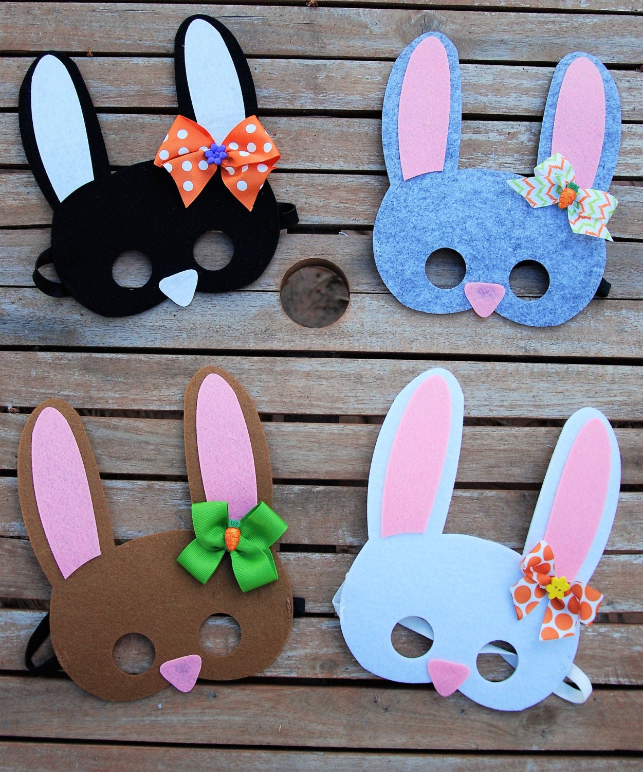 Bunny Bliss: Set of 10 Felt Masks for Easter Fun!