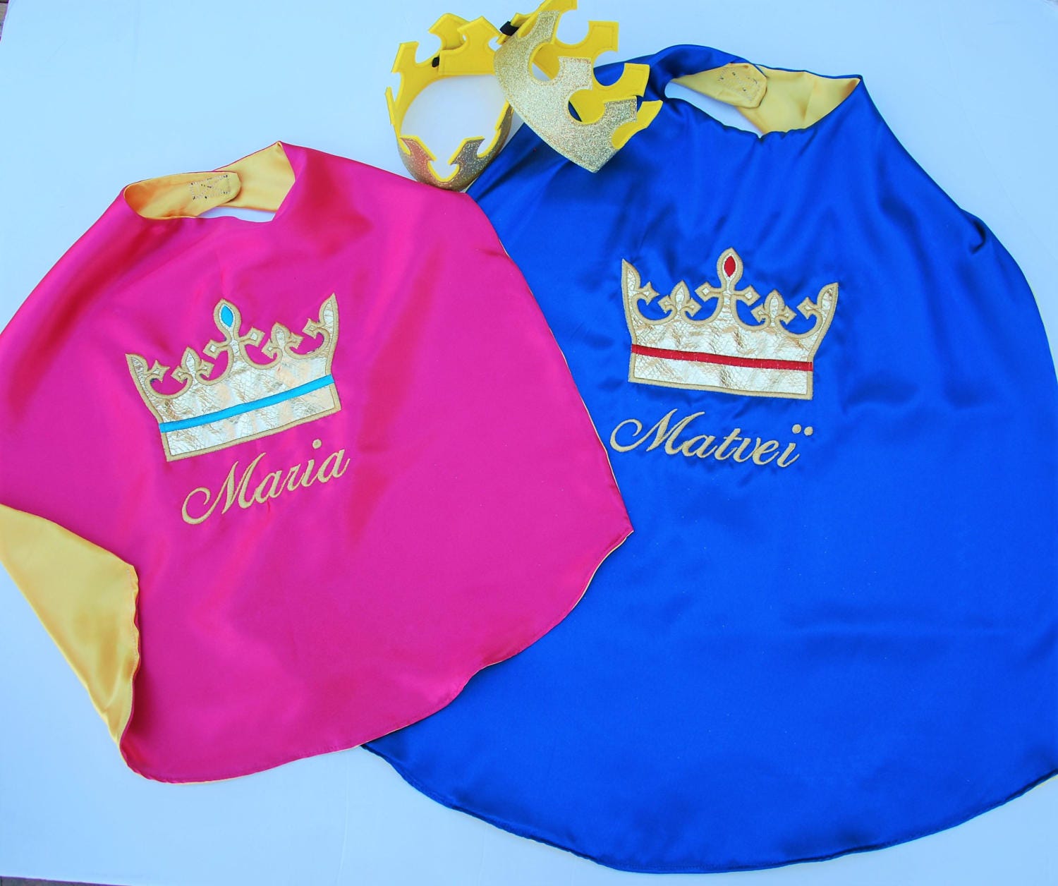 Kids Royal set/ king cape/ Queen cape/ crown