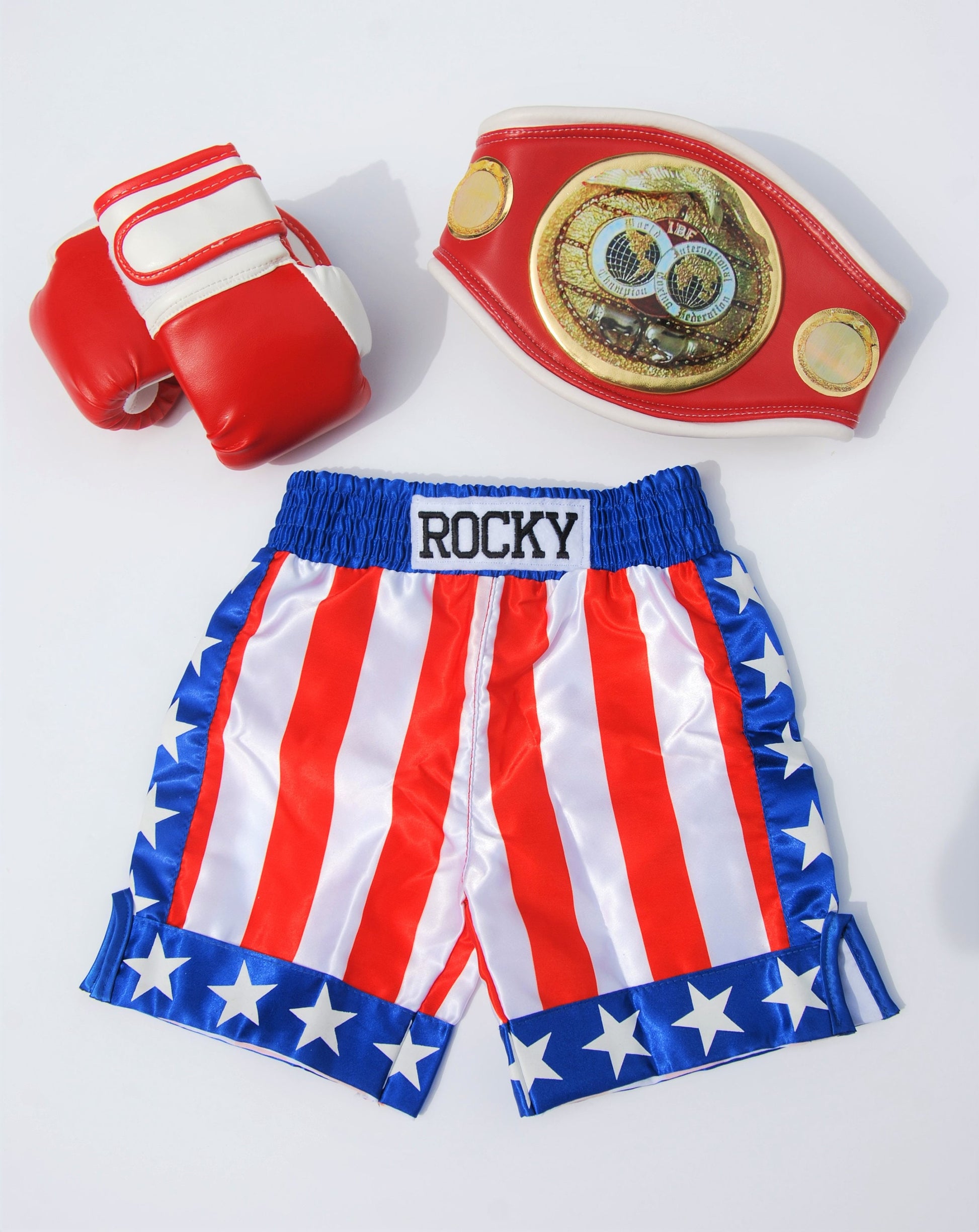 Ultimate Baby Boxing Set: Gloves, Personalized Shorts, and Champion Belt!
