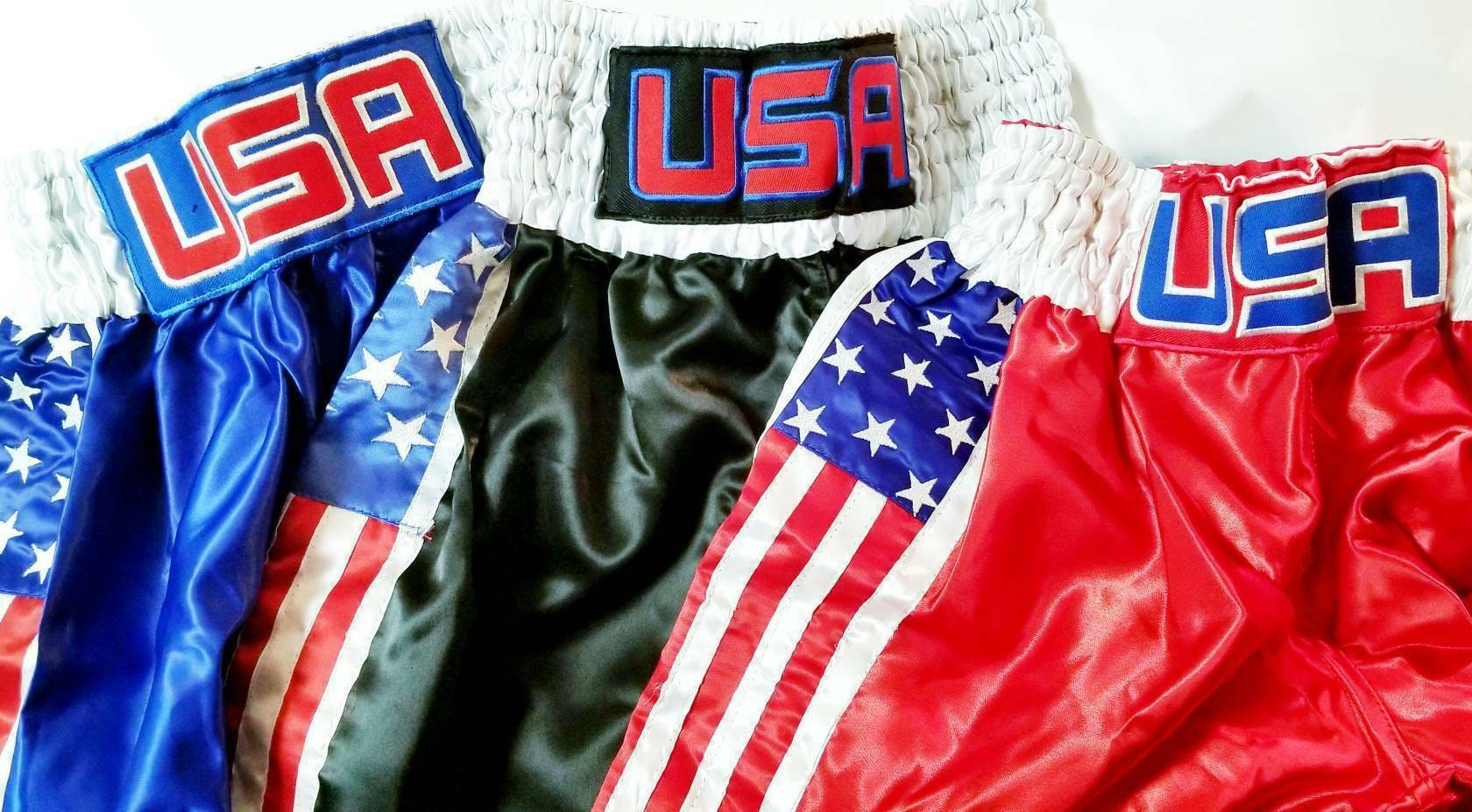 USA-Themed Boxing Trunks for Youth & Adults (Gloves Not Included)