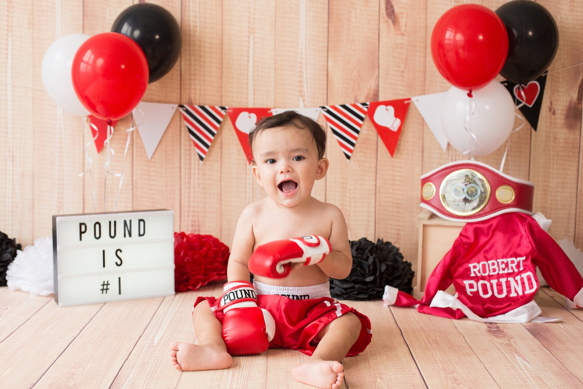 Champion's First Birthday: Baby Boxing Fighter Set