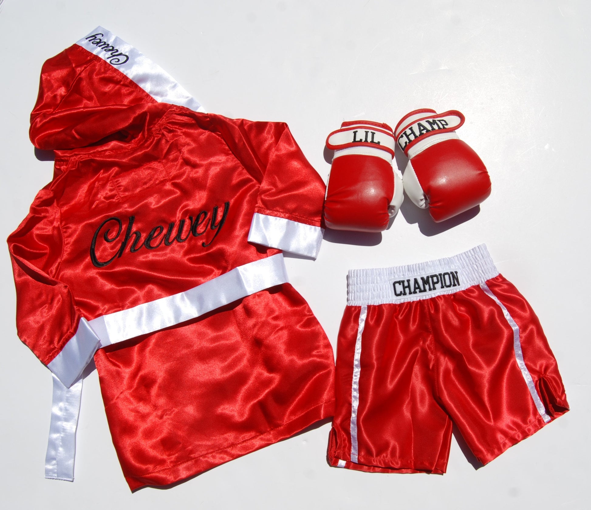 Baby's First Photoshoot: Personalized Boxing Robe, Shorts, and Wearable Gloves Set