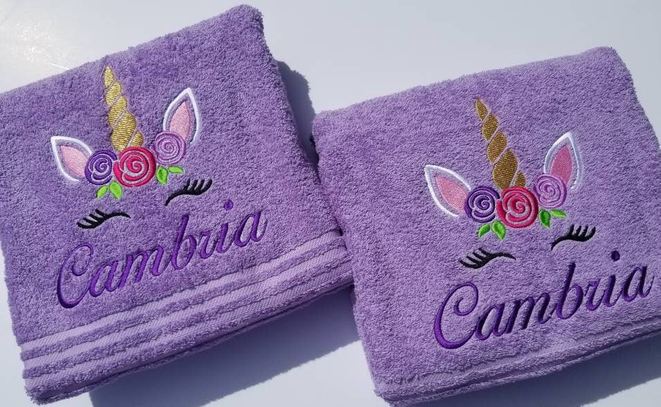 Unicorn Personalized Kids Towel