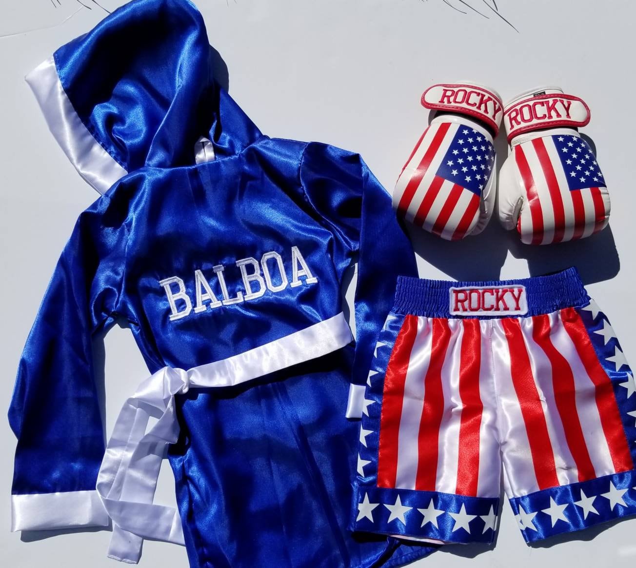 Personalized Kids Boxing Set: Robe, Shorts, and Wearable Gloves!