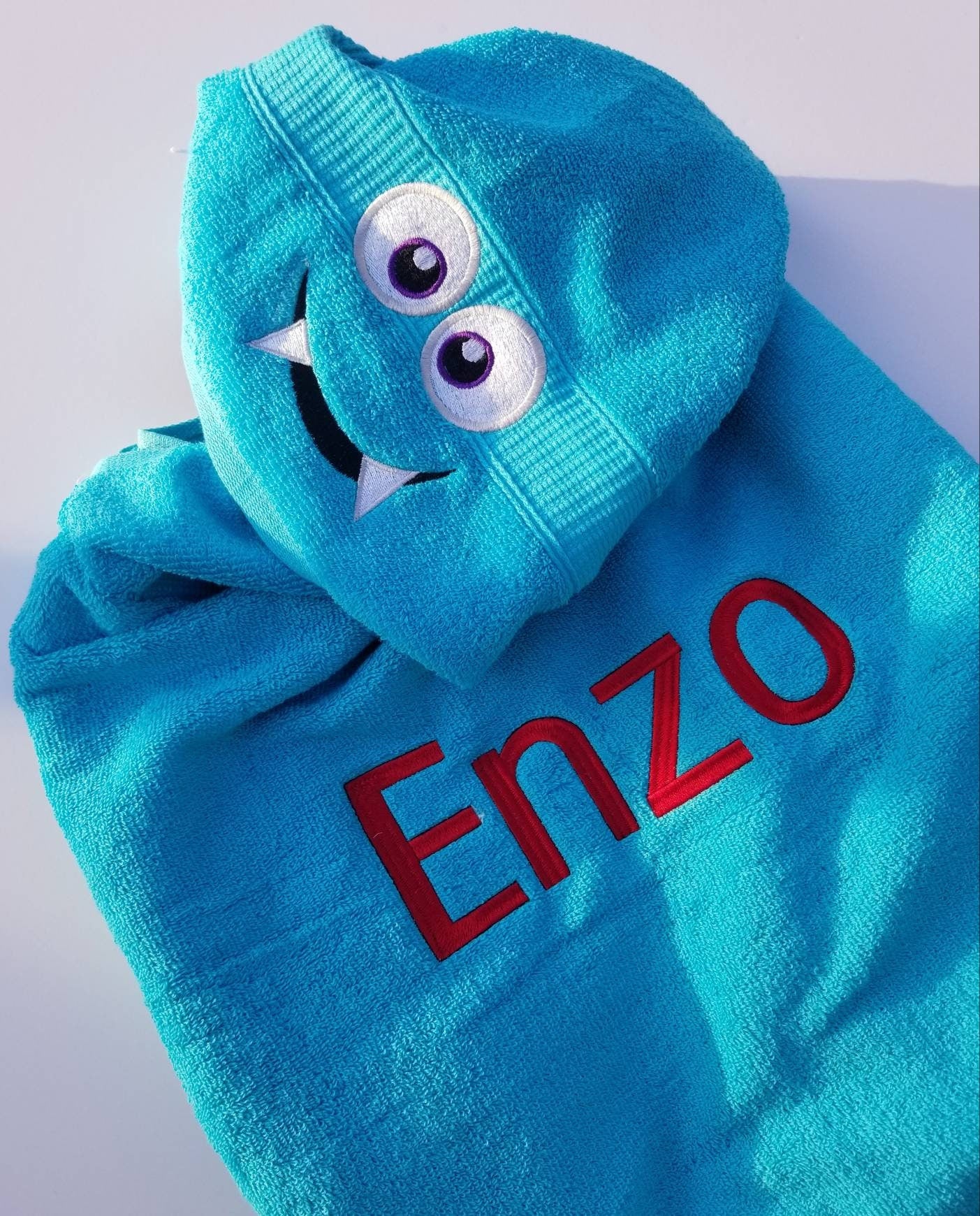 Roar Into Bath Time Fun with Personalized Monsters Hooded Towel!
