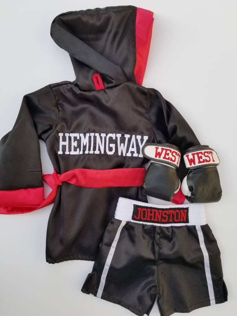 Custom Kids Boxing Fighter Set: Personalized Robe, Shorts, and Gloves