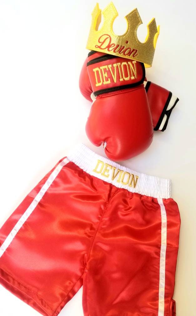 Kids' Personalized Boxing Set: Gloves, Shorts, and Crown (Sizes 2T-5T)