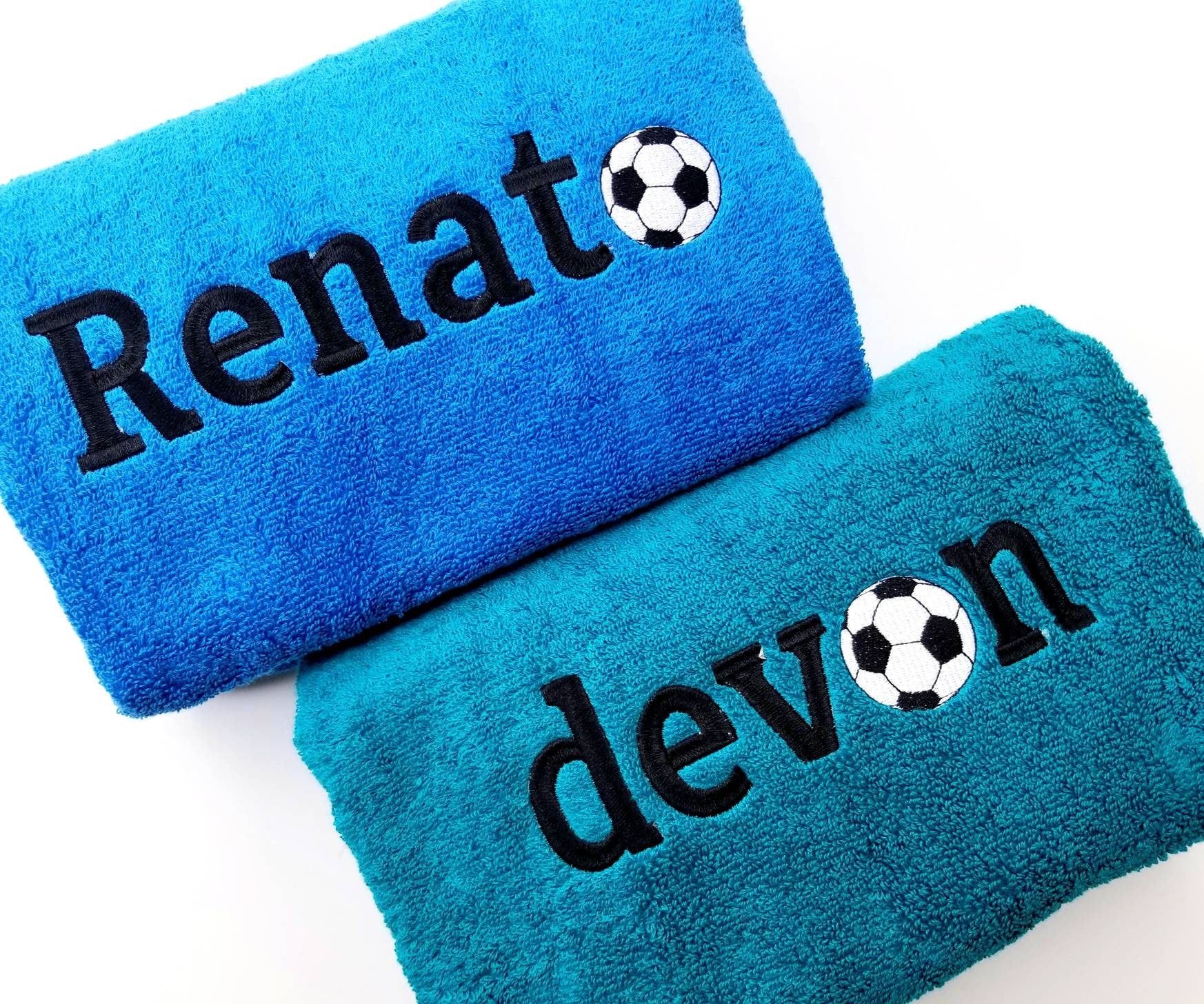 Score Big with Personalized Soccer Towels: Kids' Large Bath Towel with Custom Name/Monogram – A Winning Touch!