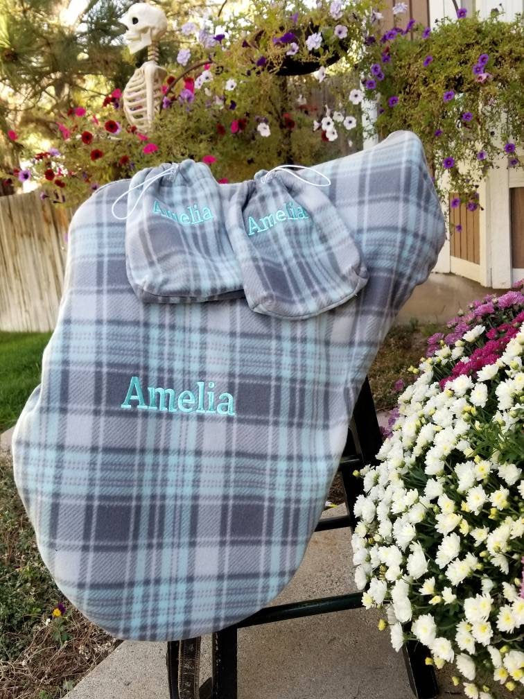 Equestrian Elegance: Personalized Dressage and English Saddle Cover Set with Stirrup Covers
